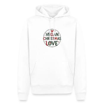 Vegan Christmas Love –Statement Vegetarisch - Männer Premium Bio Hoodie - Weiß - Vorne - Nico (187cm)