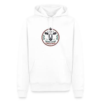 Vache dans la boule de Noël – Joyeux Noël végétalien - Sweat à capuche Premium bio Homme - blanc - Devant - Nico (187cm)