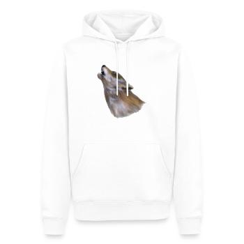 Wolf howl - Männer Premium Bio Hoodie - Weiß - Vorne - Nico (187cm)