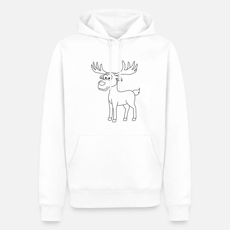 Moose Comic Animal - Sweat à capuche Premium bio Homme - blanc