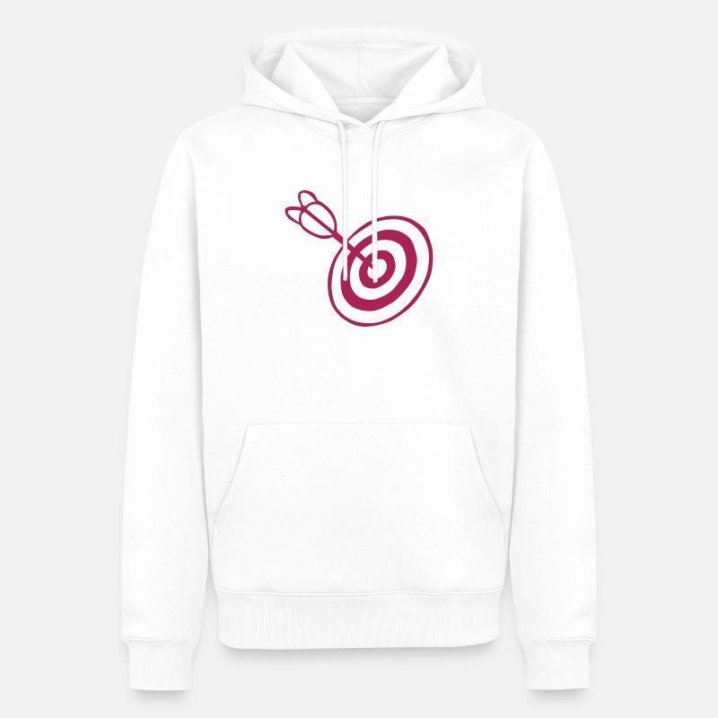 cible fleche flechette mille centre - Sweat à capuche Premium bio Homme - blanc