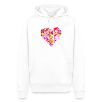 BLUMEN HERZ - Männer Premium Bio Hoodie - Weiß - Vorne - Nico (187cm)