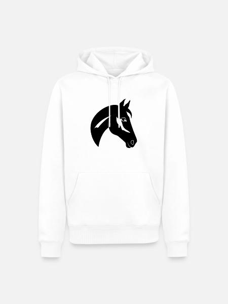 Pferd - Männer Premium Bio Hoodie - Weiß