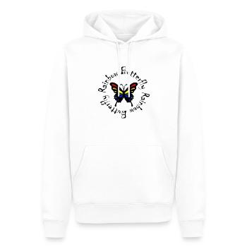 Papillon arc-en-ciel - Sweat à capuche Premium bio Homme - blanc - Devant - Nico (187cm)