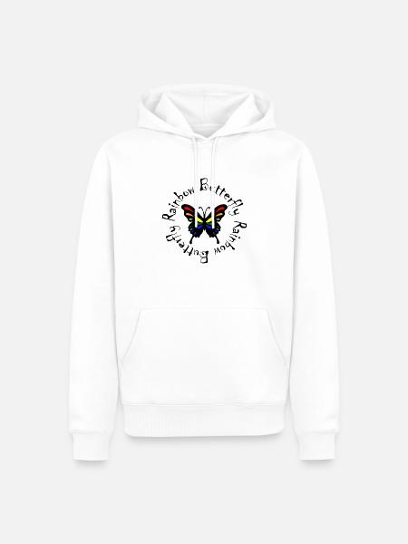 Rainbow Butterfly - Men’s Premium Organic Hoodie - white