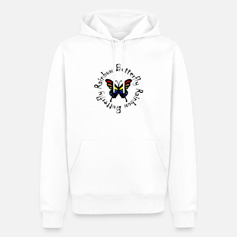 Rainbow Butterfly - Männer Premium Bio Hoodie - Weiß