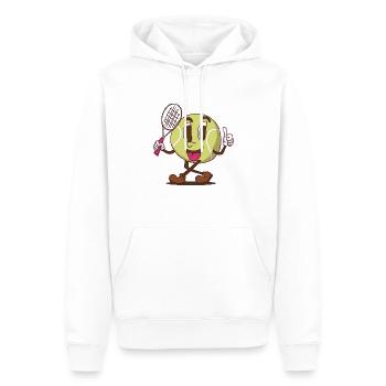 funky Tennisball Cartoon Gesicht - Männer Premium Bio Hoodie - Weiß - Vorne - Nico (187cm)
