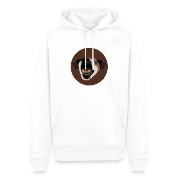 Jack Rusell montre les crocs - Sweat à capuche Premium bio Homme - blanc - Devant - Nico (187cm)