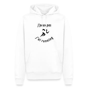 je peux pas j'ai running courir cadeau running - Sweat à capuche Premium bio Homme - blanc - Devant - Nico (187cm)