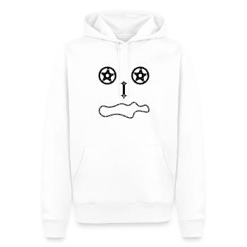 Chaîne de vélo à vélo « happy bike face » - Sweat à capuche Premium bio Homme - blanc - Devant - Nico (187cm)