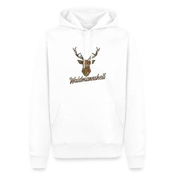 Waidmannsheil Jäger Jägerin Jägergruß Hirsch Wald - Männer Premium Bio Hoodie - Weiß - Vorne - Nico (187cm)