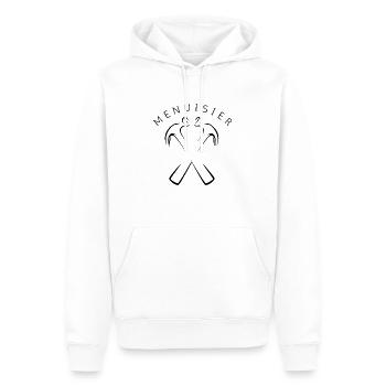 Logo menuisier 2 - Sweat à capuche Premium bio Homme - blanc - Devant - Nico (187cm)
