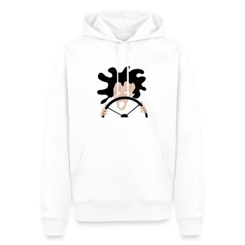 Fahrer - Männer Premium Bio Hoodie - Weiß - Vorne - Nico (187cm)
