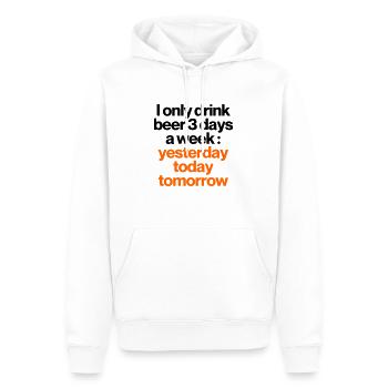 BUVEZ DE LA BIÈRE 3 JOURS PAR SEMAINE - Sweat à capuche Premium bio Homme - blanc - Devant - Nico (187cm)