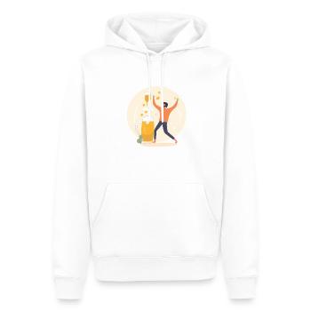 Bierbeschwörung - Für die Liebe zum Bier - Männer Premium Bio Hoodie - Weiß - Vorne - Nico (187cm)