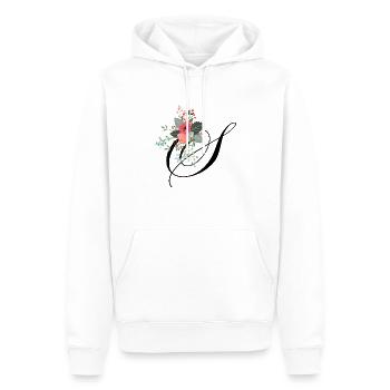 Lettre s fleuris - Sweat à capuche Premium bio Homme - blanc - Devant - Nico (187cm)