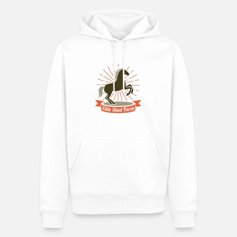Pferde - Männer Premium Bio Hoodie - Weiß