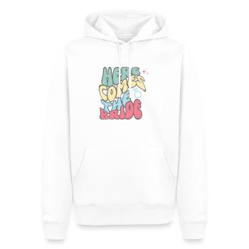 Here comes the bride-la mariée - Sweat à capuche Premium bio Homme - blanc - Devant - Nico (187cm)