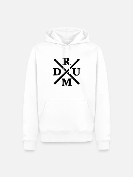 Drum Cross Drummer Drums - Men’s Premium Organic Hoodie - white