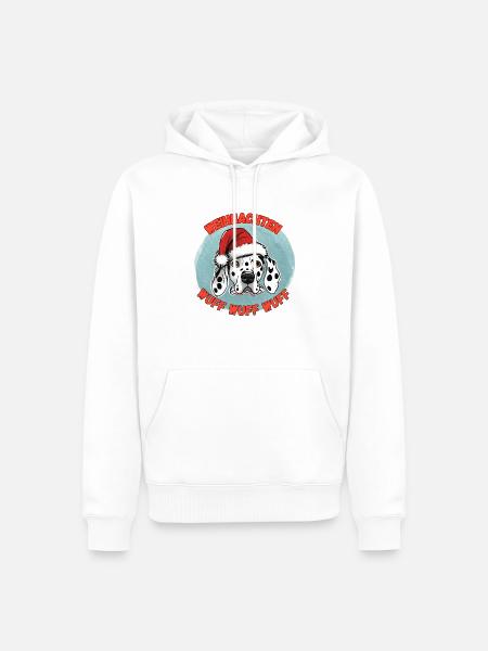Christmas "Woof" - Men’s Premium Organic Hoodie - white