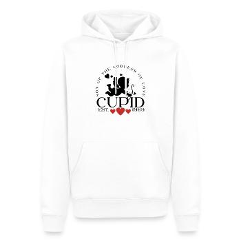 Fils de la déesse de l’amour Cupidon - Sweat à capuche Premium bio Homme - blanc - Devant - Nico (187cm)