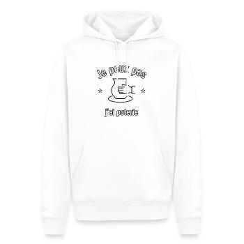 je peux pas j'ai poterie - Sweat à capuche Premium bio Homme - blanc - Devant - Nico (187cm)