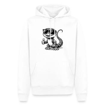 Gecko mit Sonnenbrille - Männer Premium Bio Hoodie - Weiß - Vorne - Nico (187cm)