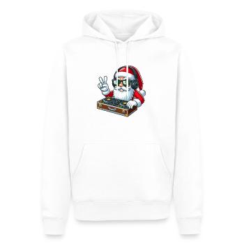 Cooler Weihnachtsmann mit Sonnenbrille - Männer Premium Bio Hoodie - Weiß - Vorne - Nico (187cm)