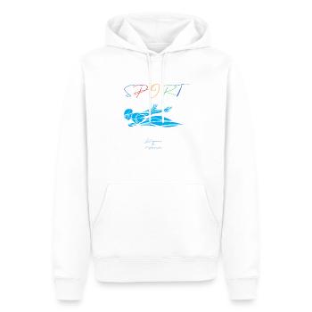 Natation - Sweat à capuche Premium bio Homme - blanc - Devant - Nico (187cm)