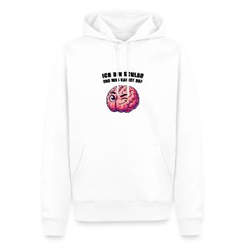 schlaues gehirn - Männer Premium Bio Hoodie - Weiß - Vorne - Nico (187cm)