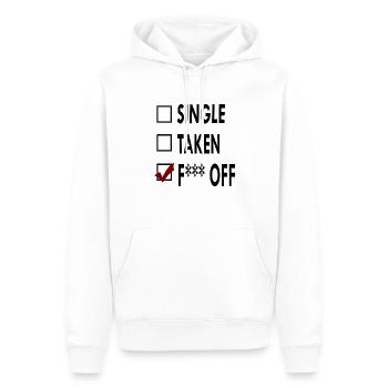 SINGLE Taken F*** off - Sweat à capuche Premium bio Homme - blanc - Devant - Nico (187cm)