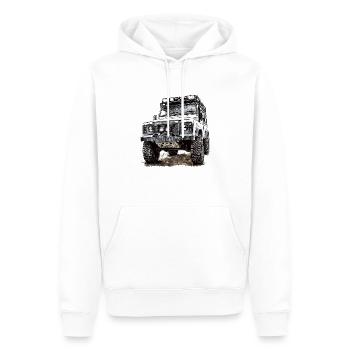4X4 LAND DEFENDER Mud ROVER OFF ROAD CAR - Männer Premium Bio Hoodie - Weiß - Vorne - Nico (187cm)