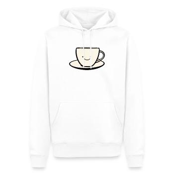 Tasse à café sucré Coffee Lover - Sweat à capuche Premium bio Homme - blanc - Devant - Nico (187cm)