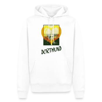 Dortmund Deutschland Stadt Skyline Herz Liebe - Männer Premium Bio Hoodie - Weiß - Vorne - Nico (187cm)