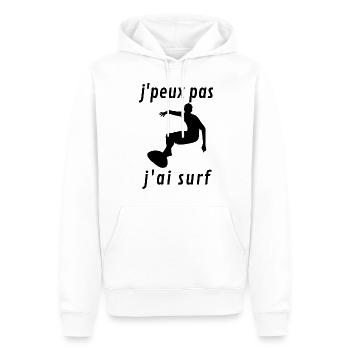 Je peux pas j'ai surf cadeau humour - Sweat à capuche Premium bio Homme - blanc - Devant - Nico (187cm)
