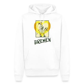 Brême Allemagne Ville Skyline Accueil Amour - Sweat à capuche Premium bio Homme - blanc - Devant - Nico (187cm)