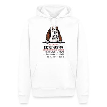 Ohne Basset Griffon ist alles doof - Männer Premium Bio Hoodie - Weiß - Vorne - Nico (187cm)
