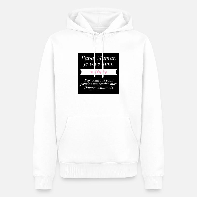 Papa Maman je vous aime - Sweat à capuche Premium bio Homme - blanc