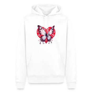 Coeur de papillon - Sweat à capuche Premium bio Homme - blanc - Devant - Nico (187cm)