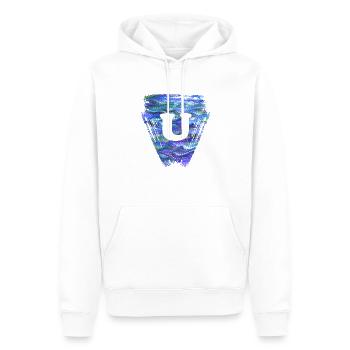 Triangle E 103 U - Sweat à capuche Premium bio Homme - blanc - Devant - Nico (187cm)
