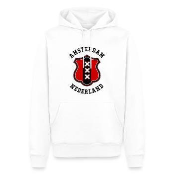 Amsterdam - Männer Premium Bio Hoodie - Weiß - Vorne - Nico (187cm)
