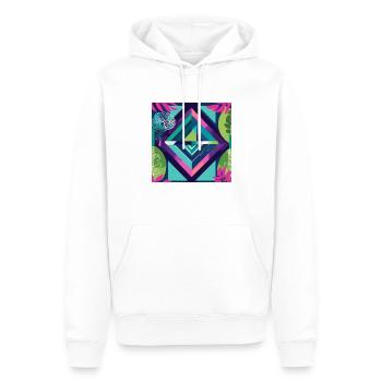 Midnight Bloom - Männer Premium Bio Hoodie - Weiß - Vorne - Nico (187cm)
