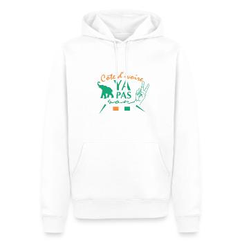 Côte d ivoire ya pas son deux - Sweat à capuche Premium bio Homme - blanc - Devant - Nico (187cm)