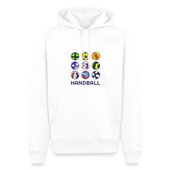 Handballspieler Design Coole Handball Minimalist - Männer Premium Bio Hoodie - Weiß - Vorne - Nico (187cm)