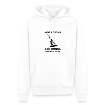 Work sucks I am gonna go windsurfing Windsurfen - Männer Premium Bio Hoodie - Weiß - Vorne - Nico (187cm)