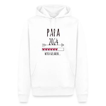 Papa 2024 Schwangerschaft werdender Vater Geschenk - Männer Premium Bio Hoodie - Weiß - Vorne - Nico (187cm)