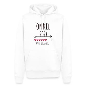 Onkel 2024 Schwangerschaft Geschenk - Männer Premium Bio Hoodie - Weiß - Vorne - Nico (187cm)
