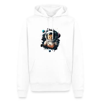 Astronaut Katze - Männer Premium Bio Hoodie - Weiß - Vorne - Nico (187cm)