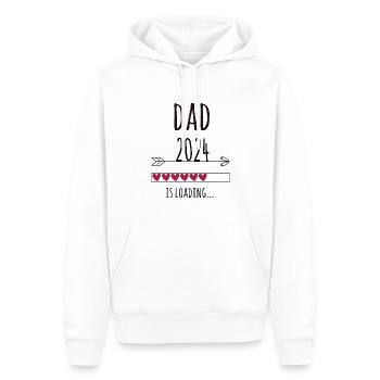 Cadeau papa de grossesse 2024 - Sweat à capuche Premium bio Homme - blanc - Devant - Nico (187cm)