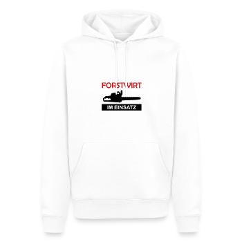 Forester in action chainsaw forest worker - Men’s Premium Organic Hoodie - white - Front - Nico (187cm)
